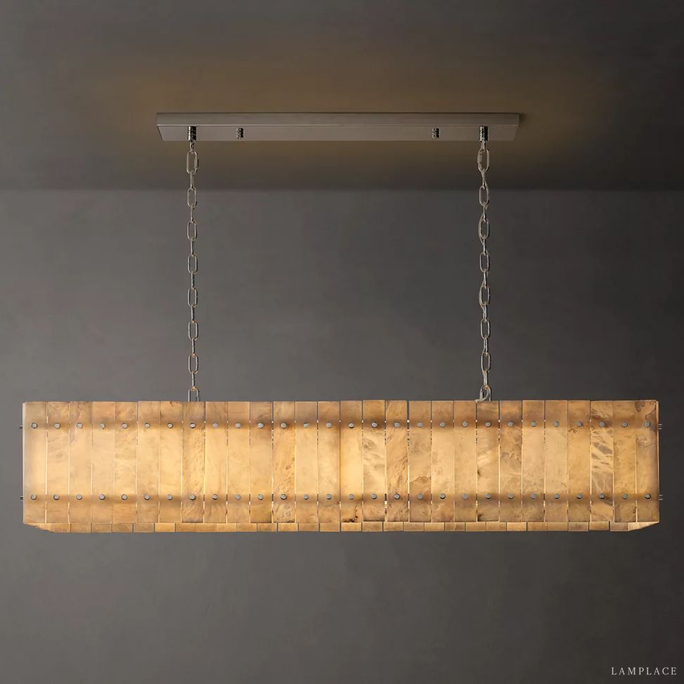San Marco Vintage Alabaster Linear Chandelier 54"