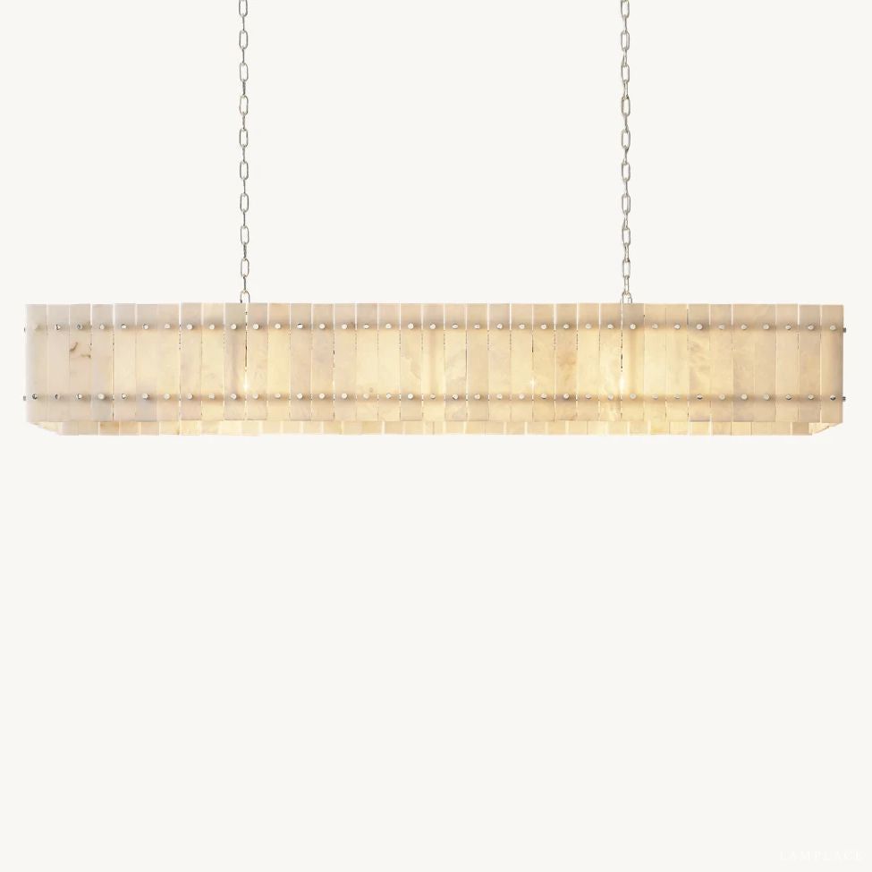San Marco Vintage Alabaster Linear Chandelier 72"