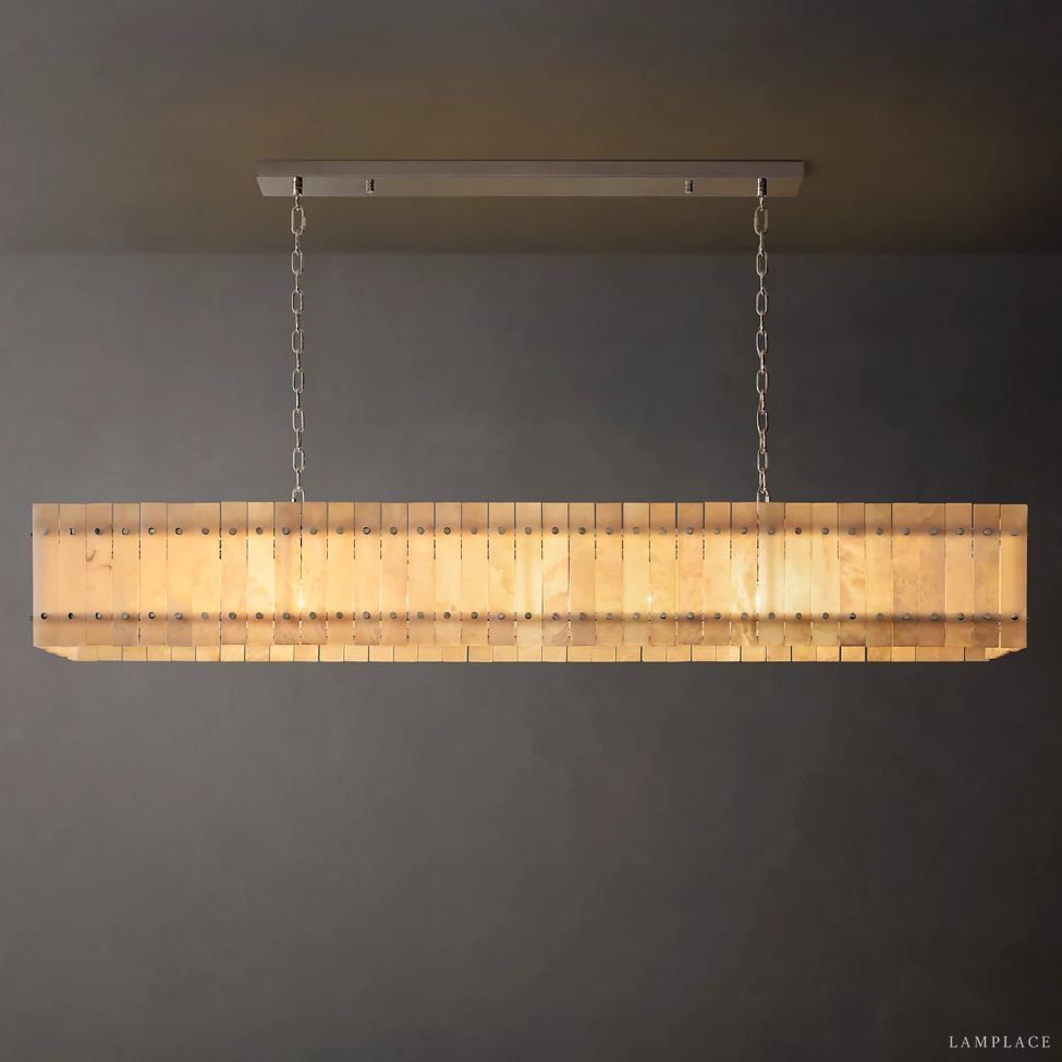 San Marco Vintage Alabaster Linear Chandelier 72"