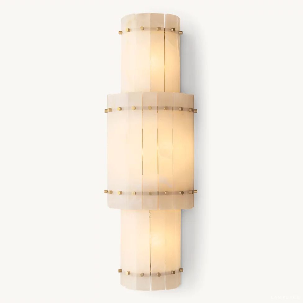 San Marco Vintage Alabaster Round Wall Sconce