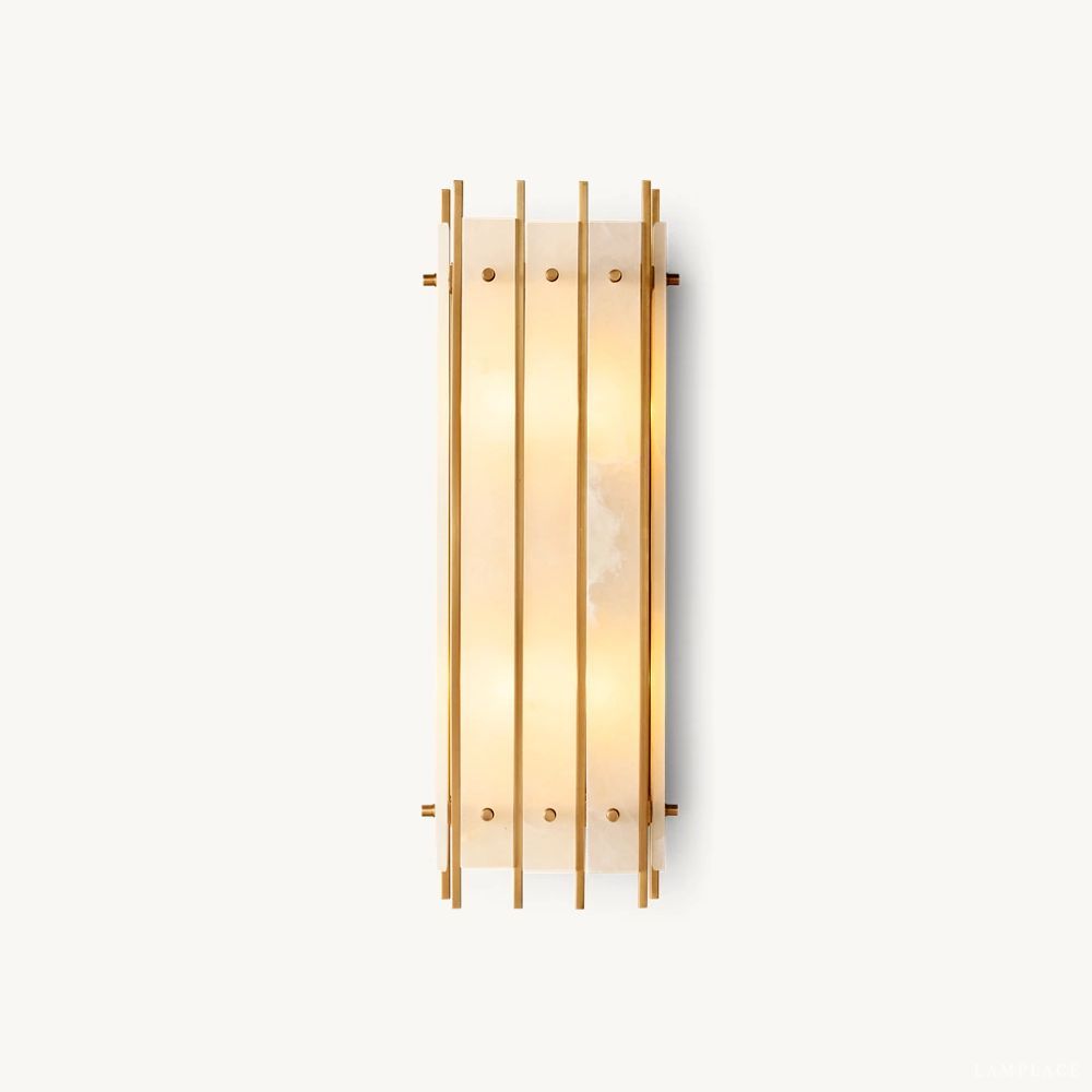 San Marco Vintage Alabaster Rectangular Wall Sconce