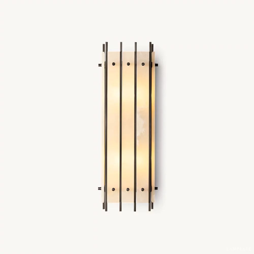San Marco Vintage Alabaster Rectangular Wall Sconce