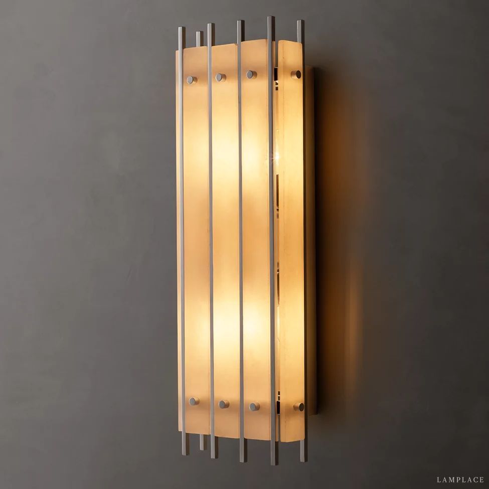 San Marco Vintage Alabaster Rectangular Wall Sconce