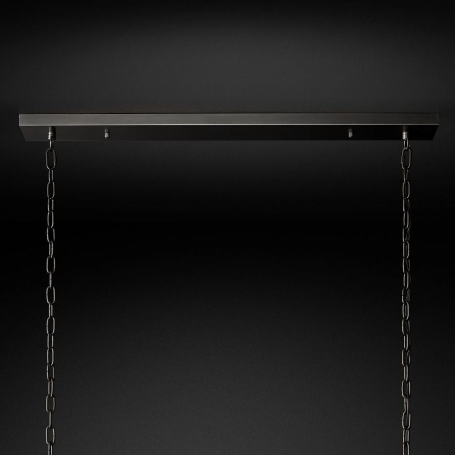 San Marco Vintage Glass Rectangle Chandelier 72"