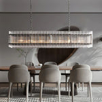 San Marco Vintage Glass Rectangle Chandelier 54"