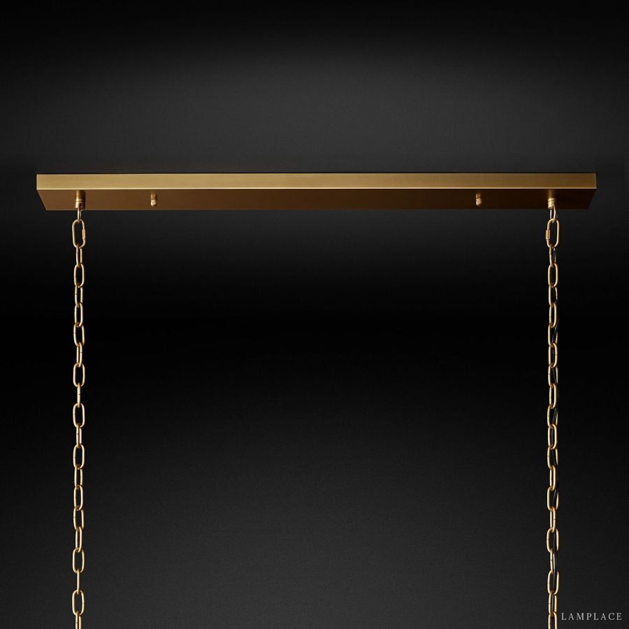 San Marco Vintage Glass Rectangle Chandelier 54"