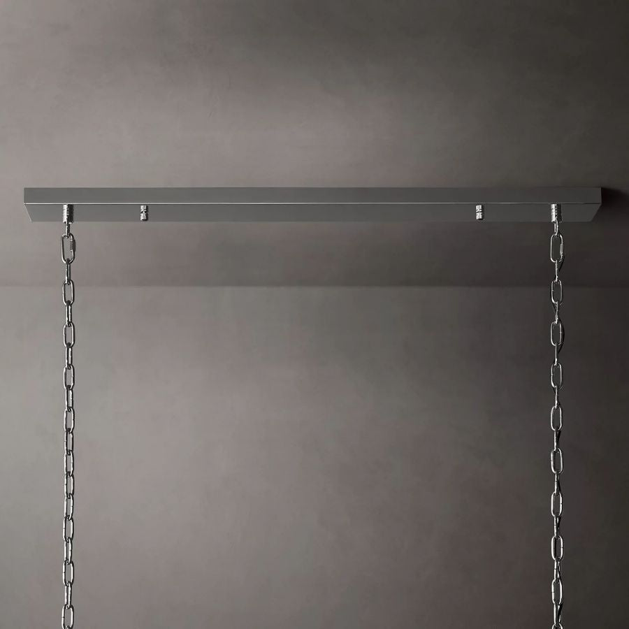 San Marco Vintage Glass Rectangle Chandelier 54"