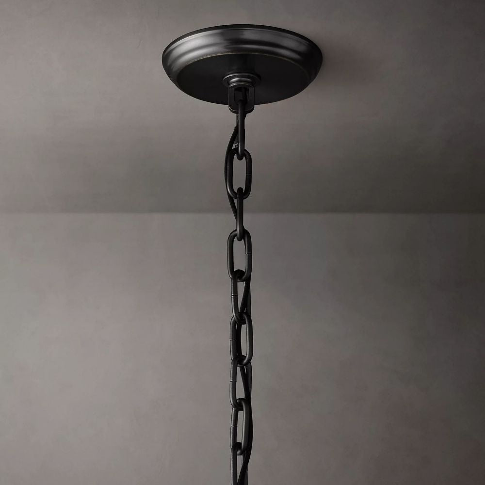 San Marco Vintage Glass Two-Tier Round Chandelier 37"