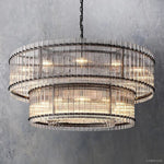 San Marco Vintage Glass Two-Tier Round Chandelier 60"