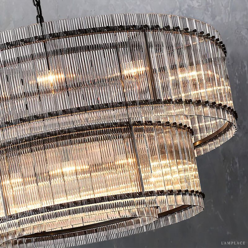 San Marco Vintage Glass Two-Tier Round Chandelier 60"