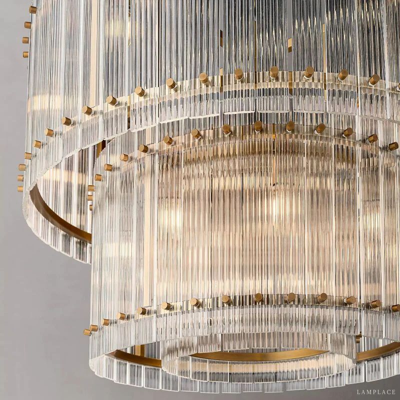 San Marco Vintage Glass Two-Tier Round Chandelier 37"
