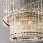 San Marco Vintage Glass Two-Tier Round Chandelier 37"