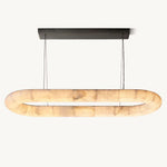 Rivage Lisse Veined Alabaster Oval Chandelier 57"