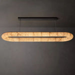 Rivage Lisse Veined Alabaster Oval Chandelier 74"