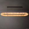 Rivage Lisse Veined Alabaster Oval Chandelier 74"