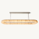 Rivage Lisse Veined Alabaster Oval Chandelier 74"