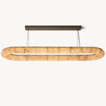Rivage Lisse Veined Alabaster Oval Chandelier 74"