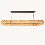 Rivage Lisse Veined Alabaster Oval Chandelier 74"