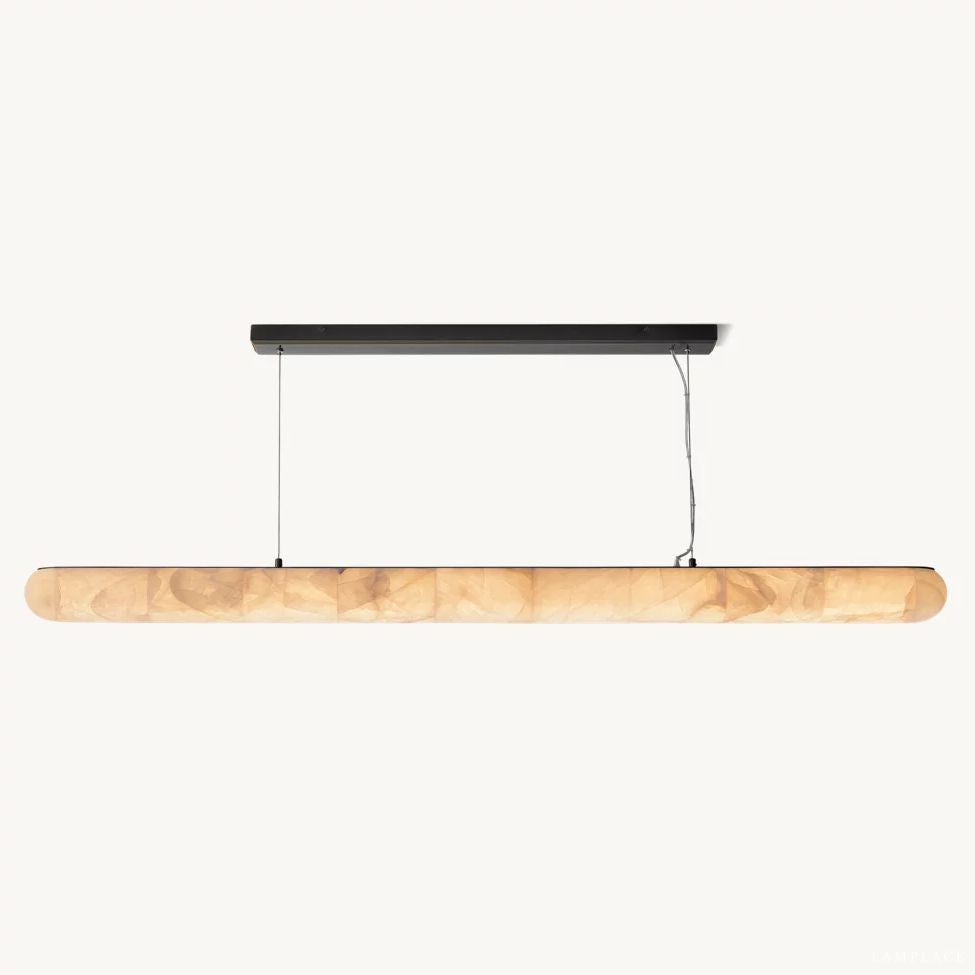 Rivage Lisse Veined Alabaster Linear Chandelier 80"