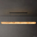 Rivage Lisse Veined Alabaster Linear Chandelier 80"