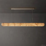 Rivage Lisse Veined Alabaster Linear Chandelier 80"