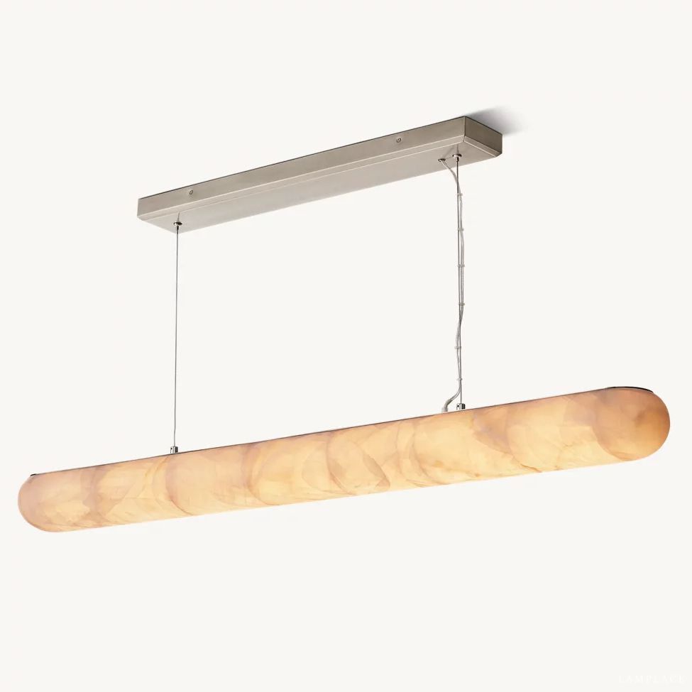 Rivage Lisse Veined Alabaster Linear Chandelier 80"