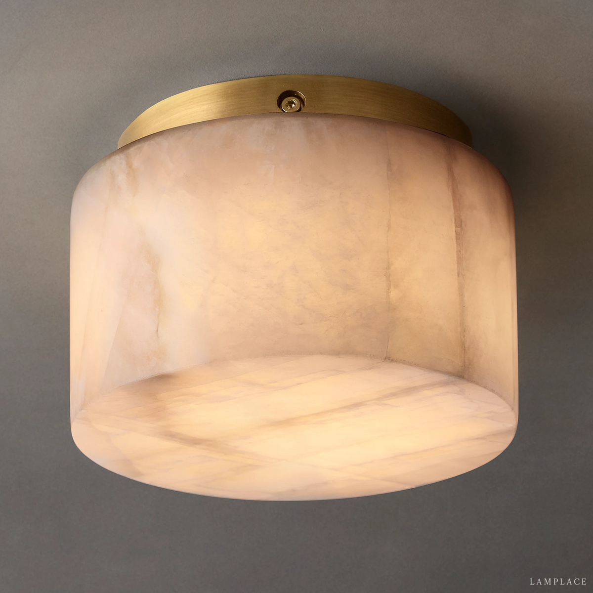 Rivage Veined Alabaster Round Flush Mount