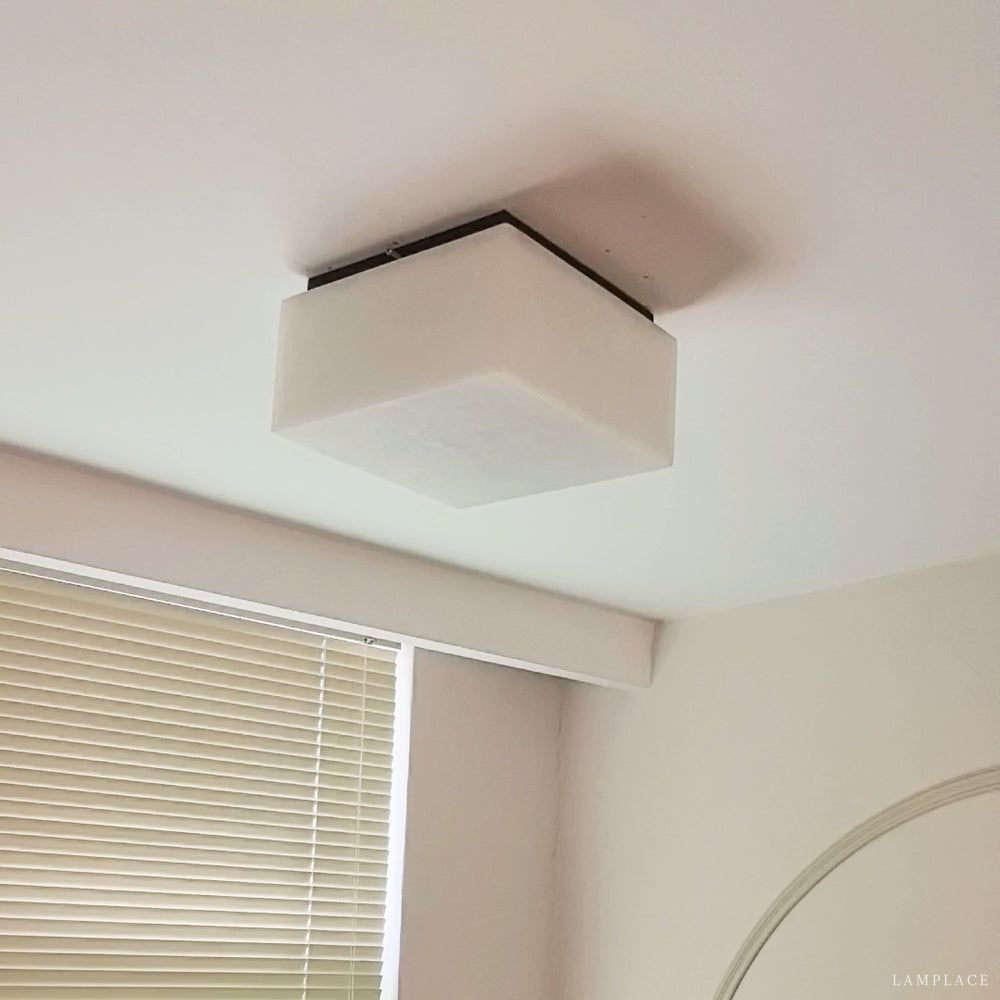 Rivage Veined Alabaster Square Flush Mount