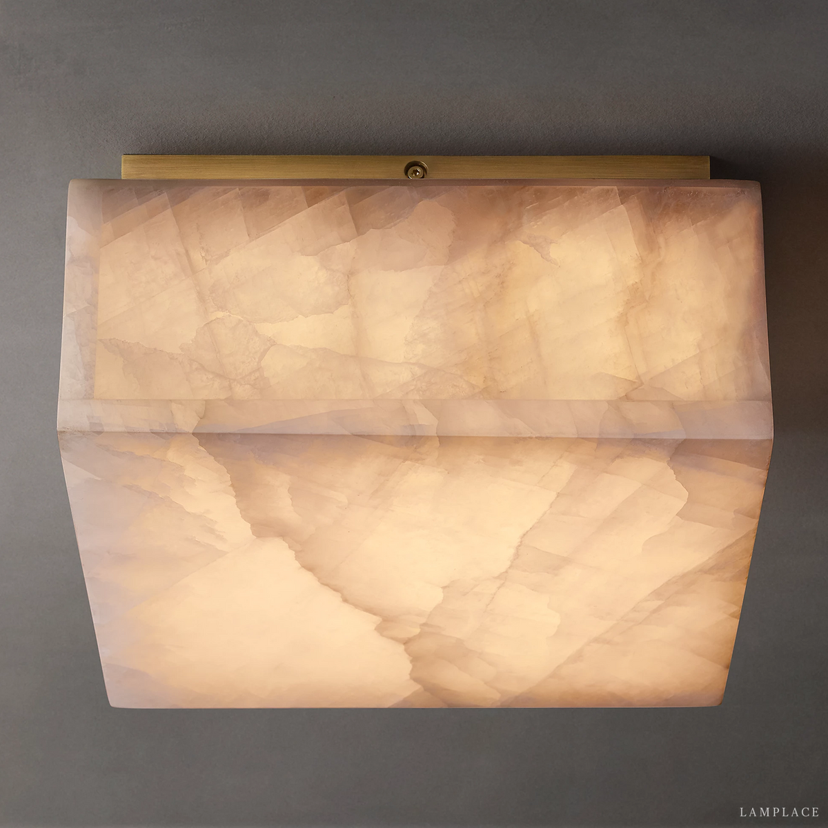 Rivage Veined Alabaster Square Flush Mount