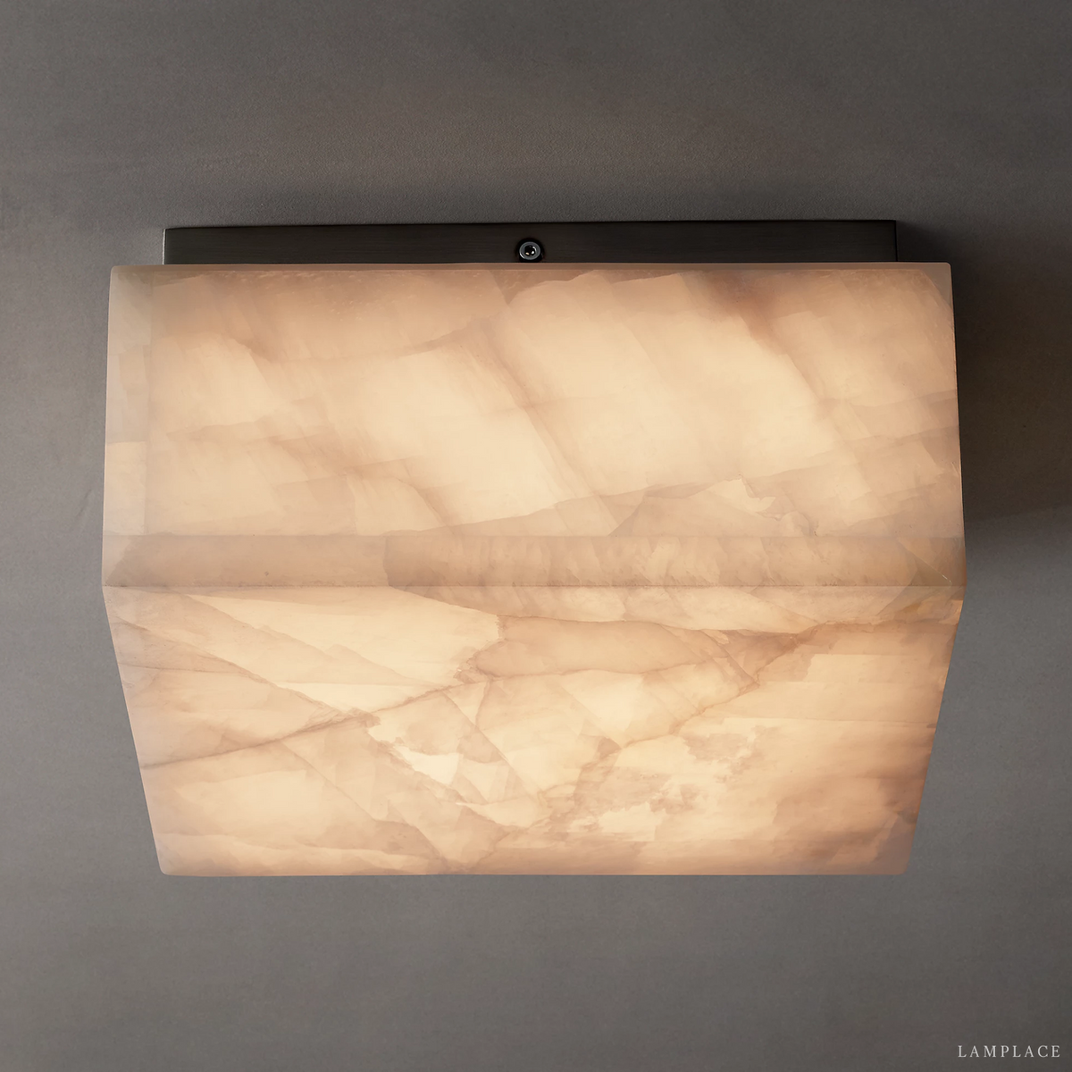 Rivage Veined Alabaster Square Flush Mount