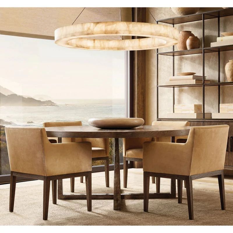 Rivage Veined Alabaster Round Chandelier 40"