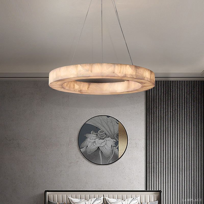 Rivage Veined Alabaster Round Chandelier 31"