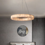 Rivage Veined Alabaster Round Chandelier 31"