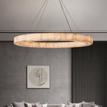 Rivage Veined Alabaster Round Chandelier 60"