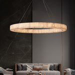 Rivage Veined Alabaster Round Chandelier 40"