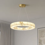 Rivage Veined Alabaster Round Chandelier 31"