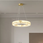 Rivage Veined Alabaster Round Chandelier 31"