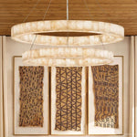 Rivage Veined Alabaster Two-Tier Round Chandelier 60"