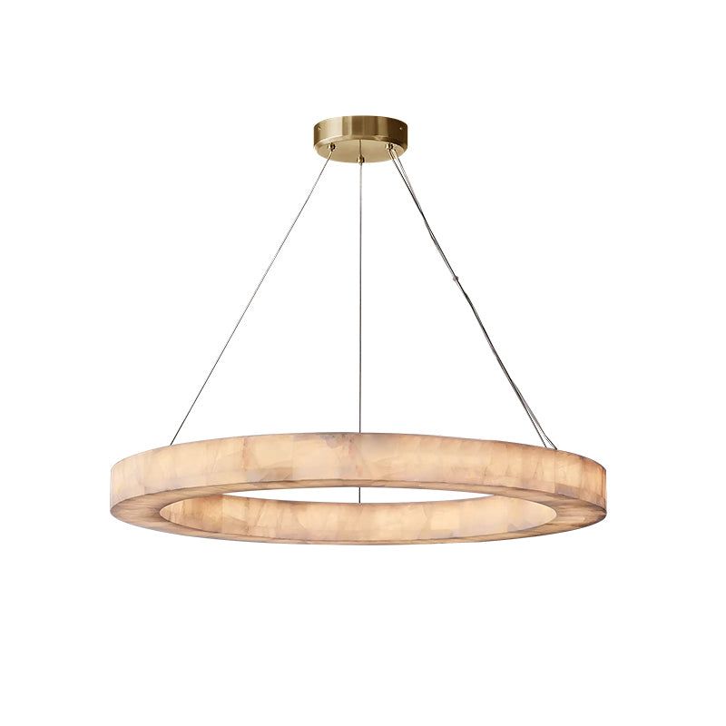 Rivage Veined Alabaster Round Chandelier 40"