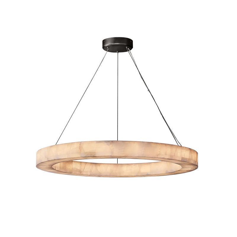Rivage Veined Alabaster Round Chandelier 40"