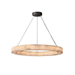 Rivage Veined Alabaster Round Chandelier 40"