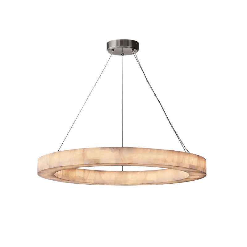 Rivage Veined Alabaster Round Chandelier 40"