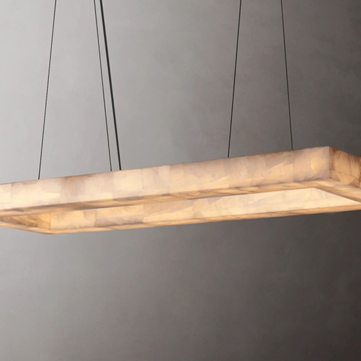 Rivage Veined Alabaster Rectangular Chandelier 72"
