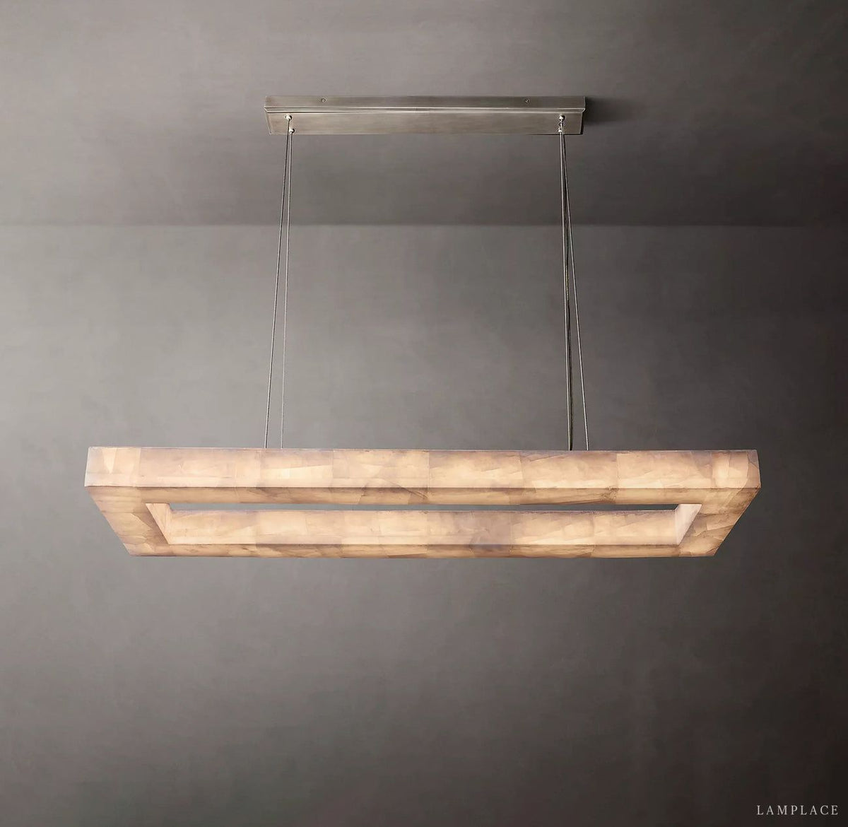 Rivage Veined Alabaster Rectangular Chandelier 72"