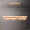Rivage Veined Alabaster Rectangular Chandelier 54"