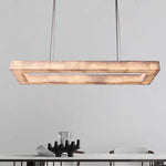 Rivage Veined Alabaster Rectangular Chandelier 54"