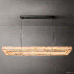 Rivage Veined Alabaster Rectangular Chandelier 54"