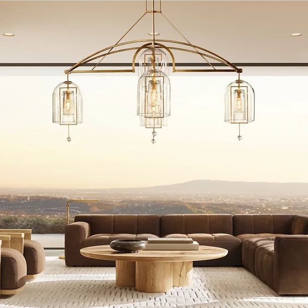 Fulcrum Blown Glass Round Chandelier 85"