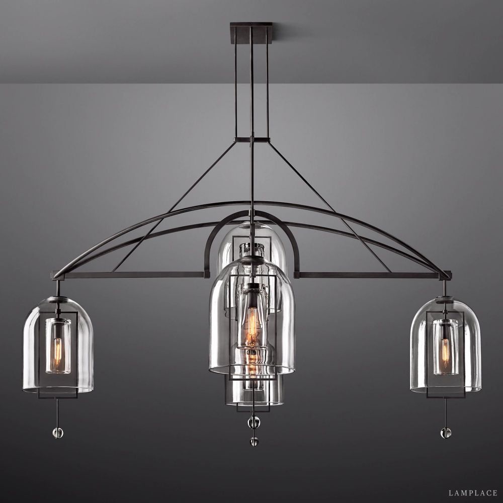 Fulcrum Blown Glass Round Chandelier 85"