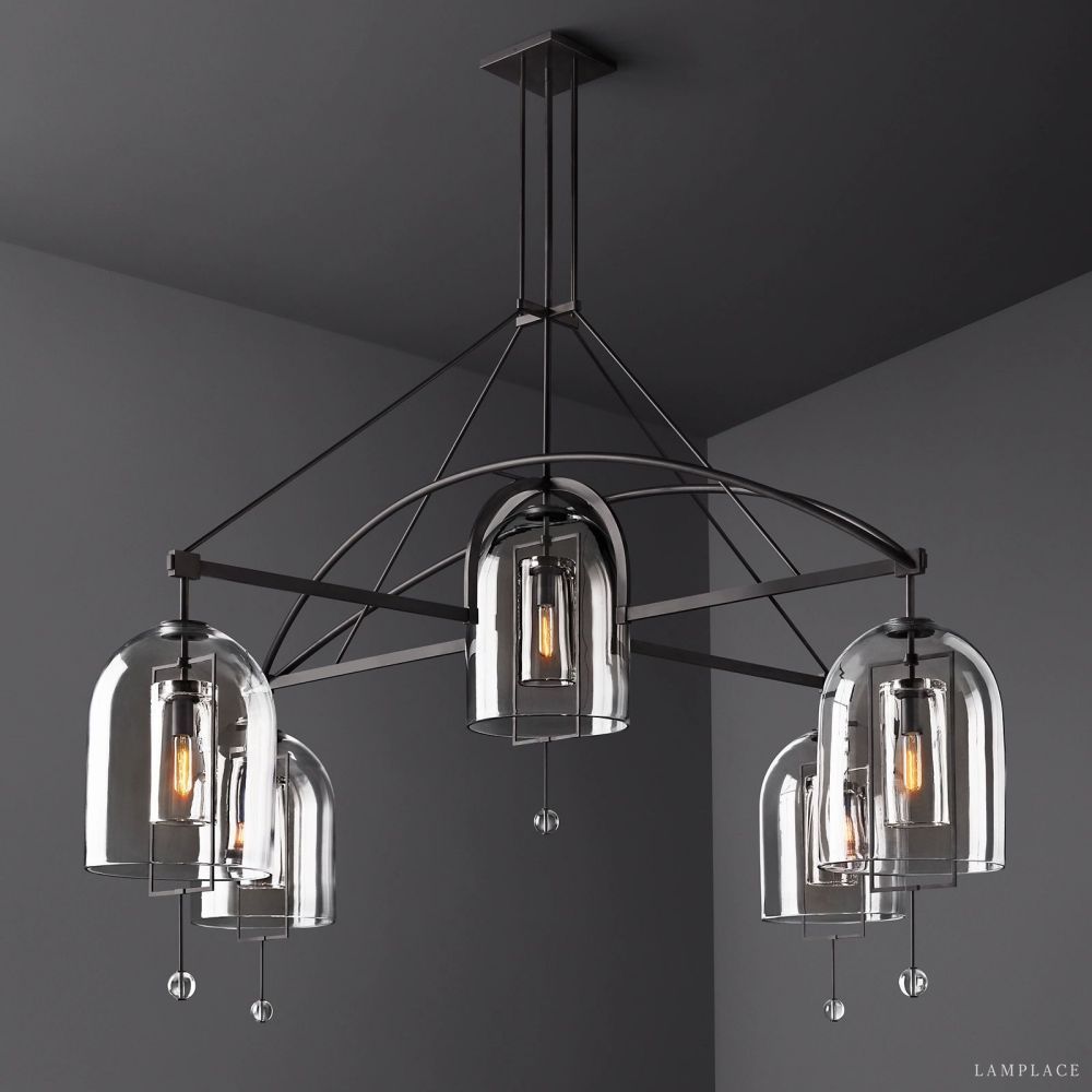 Fulcrum Blown Glass Round Chandelier 73"